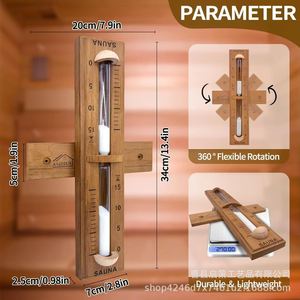 Asidius Wooden Sauna Hourglass <b>Timer</b> Wall Mounted 3.25 In With Precise Timing For Steam Room Use - Product Image 4
