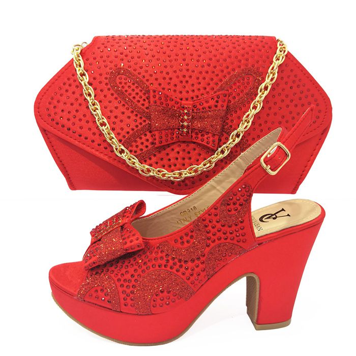 Red Shoes and Red Bags to Match 2025 New Style Pointed Toe