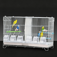 Cage d'élevage pour oiseaux en acier inoxydable, grande cage simple pour perroquets avec plateau en plastique et emballage en boîte