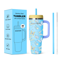 Gobelet isotherme de voyage original Stany Cup 40 oz en acier inoxydable à double paroi avec poignée personnalisée