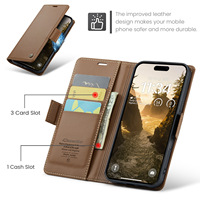 Étui de téléphone portable en cuir PU de luxe avec fentes pour cartes et fermeture magnétique pour iPhone 18 17 16 15 14 13 12 11 Pro Max