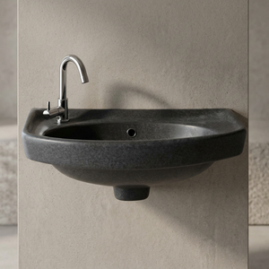 New round white wash basin luxury bathroom sink oval-shaped standing column simple style ceramic stone wash basin mould - Product Image 6
