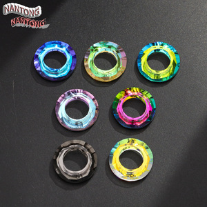 NANTONG Colorful Glass Angel Rings <b>Large</b> Hole <b>Beads</b> For DIY Jewelry Necklace Bracelet Pendant Making Supplies - Product Image 1