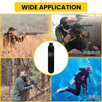 Bouteille d'air en fibre de carbone TUXING CE Mini 0.37L haute pression 4500Psi 300bar 30mpa PCP Paintball M18*1.5 pour la chasse en plein air et la plongée sous-marine