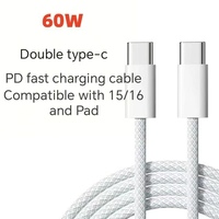 Cable USB Tipo-C Personalizado con Trenzado de Nailon, Carga Rápida PD 20W 60W 3A 5A 6A 15 USB-C para Teléfonos Móviles, Impresoras y Auriculares