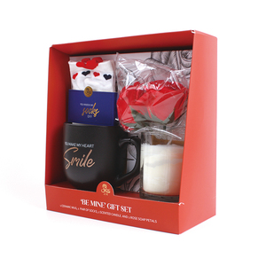 BespritGift tasse en céramique boîte-cadeau personnalisé fleurs soupe bougie parfumée à la main romantique Saint Valentin coffret cadeau pour les femmes - Product Image 1
