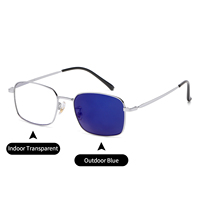Monturas de Gafas Flexibles de Titanio de Alta Calidad para Hombre, Gafas Fotocromáticas con Recubrimiento Azul Anti Luz Azul, Aptas para Lentes Graduadas, Protección UV400