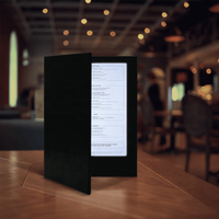 Support de menu lumineux LED style livre, panneau d'affichage pour restaurant, bar, boîte de nuit, couverture de menu éclairée