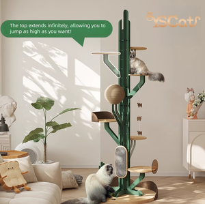 Thiết Kế Sang Trọng Mèo Tháp Nhiều Lớp Gỗ Hiện Đại Thép Lớn Pet Dệt Mèo Cây Cho Phòng Khách Mô Hình Rắn Cho Căn Hộ - Product Image 3