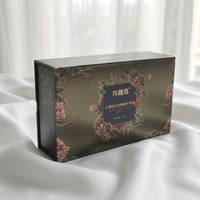 Coffret Cadeau Luxe Huiles Essentielles Noir Personnalisable avec Logo Impression Florale Emballage Rigide en Papier pour Kit Soins de la Peau et Aromathérapie