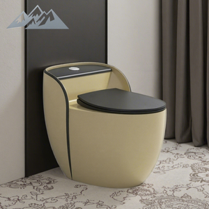 Wayon Luxury Art Golden Beige Ceramic <strong>Toilet</strong> With <strong>Black</strong> Seat Cover for Villa Bathroom Decor - Product Image 1