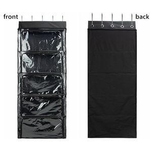 5 Compartment Polyester and Fabric Hanging Yarn Knitting Storage Organizer with Zipper Closure Over Door Display Holder - Product Image 2