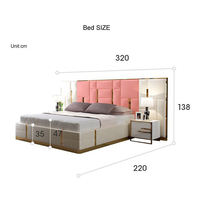 Luxuriöses Modernes Kingsize-Bett Hochwertiges Klassisches Echtleder-Holzbettgestell Modisches Schlafzimmer-Möbelset OEM
