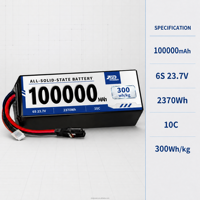Baterai Solid-State Industri 100AH 100000mAh 6S 23.7V 2370Wh Densitas Energi Tinggi untuk Drone VTOL, Pesawat Terbang Sayap Tetap, dan Robot