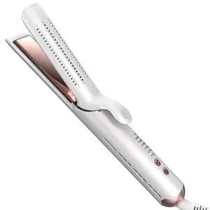 Most Popular Dual Voltage LED Display 2 In 1 Hair Straightener And Curler Ceramic Plate Cool Airflow Professional Straightener