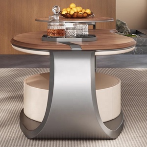 Tavolino <span class=keywords><strong>da</strong></span> Caffè di Design Moderno e Lussuoso, Forma Speciale, per Soggiorno, in Legno di Noce di Alta Qualità - Product Image 5