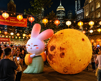 Chang'e et la Lune gonflables personnalisés pour la célébration des festivals, l'affichage en place publique, la décoration d'activités commerciales