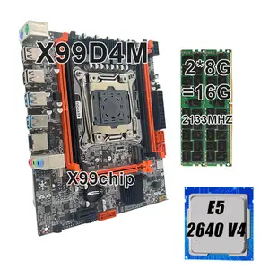 Комплект материнской платы KEYIYOU X99D4M, комплект LGA 2011-3, процессор Xeon E5 2640 V4 + оперативная Память DDR4 2*8 ГБ, оперативная память usb3.0 NVME M.2 M-ATX