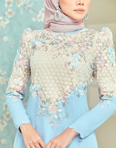 SIPO – robe en mousseline de soie brodée à fermeture éclair pour femmes musulmanes, Eid, indonésie, 2023 - Product Image 5