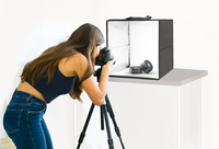 Boîte à lumière de studio photo de 30 cm, fond noir, portable, table de photographie, tente de prise de vue, matériau en nylon