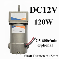 Motor de Eje Redondo PLC DC12V 120W 7.5-600r/min con Reductor de Velocidad Variable Ajustable al por Mayor