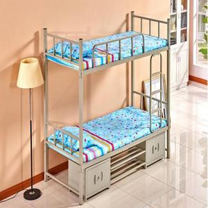 Knock Down Cheap Metal School Dormitory Bunk <b>Bed</b> Steel College Bunk <b>Bed</b> With Locker Shoe Rack - Product Image 4