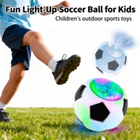 Ballon de football lumineux coloré rechargeable avec 12 modes d'éclairage pour enfants, idéal pour les jeux nocturnes en extérieur, cadeau