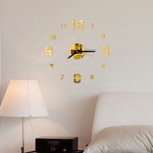 <span class=keywords><strong>Horloge</strong></span> Murale Numérique Moderne DIY de Haute Qualité, Grand Miroir Acrylique 3D, Décoration pour Maison et Bureau - Product Image 3