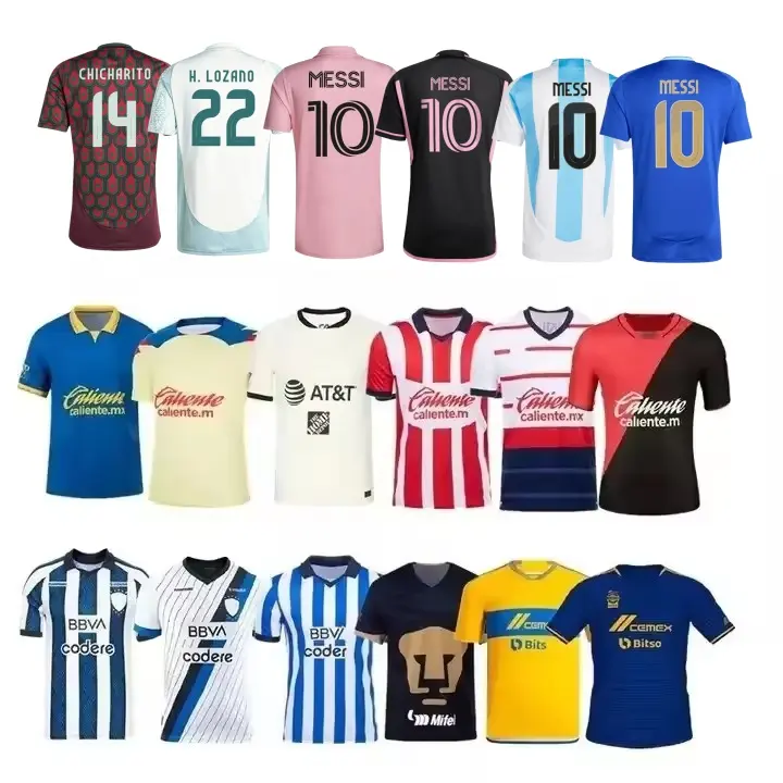 23 24 Amerikaanse Mx Voetbalshirt Mexico Club Voetbal Uniform Amerika Top Thailand Kwaliteit Home Away Liga Shirt Messi Jersey