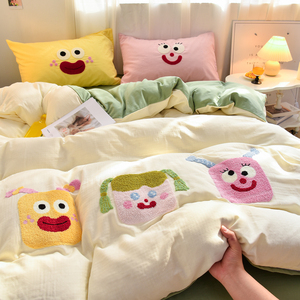 Juego de Ropa de <span class=keywords><strong>Cama</strong></span> <span class=keywords><strong>Infantil</strong></span> de Invierno Personalizado, Grueso, de Algodón de Doble Hilo, con Bordado de Dibujos Animados, 600 Hilos, Sábana, Funda de Edredón - Product Image 3