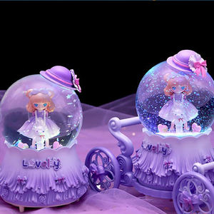 Regalo de cumpleaños para niñas, globo de nieve de Navidad con música ligera, modelo de resina de bola de nieve, temas de hadas y osos para decoración del hogar - Product Image 6