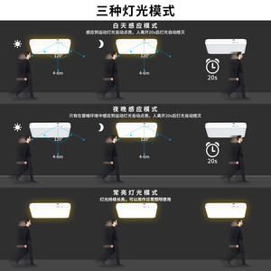 Plafonnier LED rechargeable T101 à commande par capteur, alimenté par batterie, à montage en surface, veilleuse pour couloir, escalier, couloir intérieur - Product Image 1