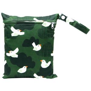 Sac à couches en tissu imperméable pour bébé, Logo personnalisé PUL, sac à couches en tissu imperméable pour bébé, fermeture à glissière unique, imprimé, réutilisable, sacs secs et humides pour bébé, 20x25cm - Product Image 1