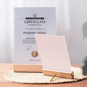 Support <span class=keywords><strong>photo</strong></span> double face en <span class=keywords><strong>acrylique</strong></span> transparent, cadre de montage durable, support publicitaire pour logo, support de table de bureau - Product Image 1