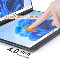 Factory OEM Custom 10.5" Dual Screen Laptop Personal Home Entertainment PC Intel N95 Pocket Notebook PC Wholesale Touch Tablet
