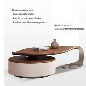 Chất Lượng Tốt Đồ Nội Thất Hiện Đại Bàn Cà Phê Cho Phòng Khách Bằng Gỗ Lá Hình Dạng Bàn Cà Phê Rắn Gỗ Bàn Trà Cho Nhà - Product Image 5