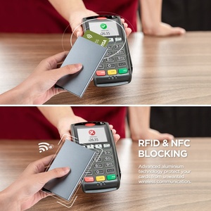 TILONSTAR TWM110 Custom <b>Slim</b> Business <b>Card</b> Case Aluminum Pop Up Credit <b>Card</b> <b>Holder</b> with RFID Blocking - Product Image 4