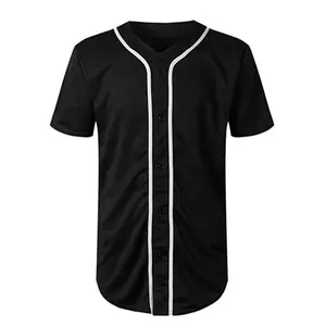 100% Polyester Chất Liệu Tùy Chỉnh Đội Mặc Người Lớn Bóng Chày Jersey Giá Bán Buôn Màu Đen Và Trắng Màu Sắc Thể Thao Mặc Jersey Cho Người Đàn Ông