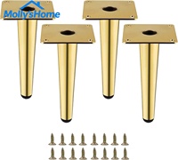 Pieds de meubles raffinés en métal doré de 6 pouces, lot de 4, pieds coniques pour canapé, armoire, table, remplacement robuste, quincaillerie de bricolage