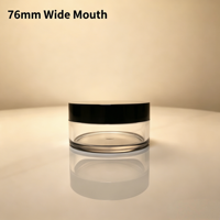 Pot cosmétique cylindrique transparent en PET de 100 ml, à paroi épaisse, pour crème visage et soins de la peau, vide, avec bouchon à vis, impression UV/numérique