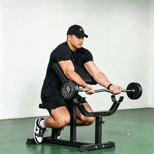 Estación de Pesas Ajustable para Curl de Bíceps, Capacidad de 250 LB, Asiento Ajustable, Reposabrazos Ajustable, Barras Resistentes - Product Image 2