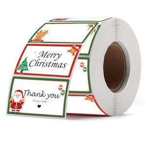 Étiquettes thermiques directes Joyeux Noël, autocollants aquarelle pour petites entreprises, pour inventaire, adresse, nom, étiquette cadeau - Product Image 1