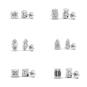 Factory IGI Certificated 10K 14K 18K <strong>Solid</strong> Gold Plated Solitaire Studs <strong>Hoop</strong> <strong>Earrings</strong> CVD Lab Made 1ct 2ct Grown Diamond <strong>Earring</strong> - Product Image 1