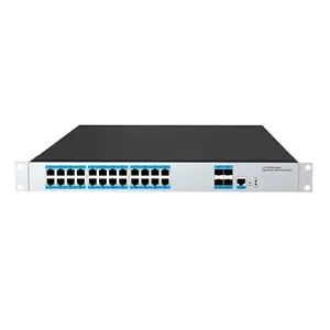 24 Gigabit Elektriciteit Uplink L3 Beheerde Industriële Netwerkswitch Met Poe Stapelbare Snmp Qos Lacp Functies