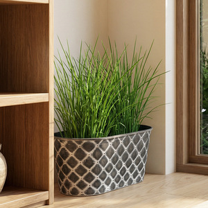 Jardinière rectangulaire longue tressée pour légumes, design vintage, en <span class=keywords><strong>plastique</strong></span> respirant, style rétro, pour balcon et usage domestique - Product Image 2
