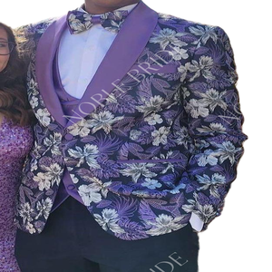 Abito da sposa monopetto viola per banchetti <span class=keywords><strong>nero</strong></span> Business <span class=keywords><strong>con</strong></span> scollo a V per uomo - Product Image 1