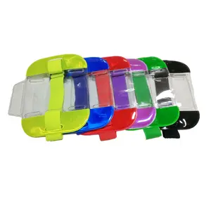 Elastisches Armband aus weichem Kunststoff Foto-ID-Ausweis halter, reflektierende SIA-Sicherheits-Türsteher-Arm-ID-Karten halter