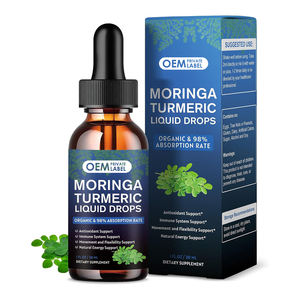 OEM 1000mg Organic Moringa <b>Leaf</b> Extract Liquid Drops Supplement with Turmeric and Black Pepper for Energy, Antioxidant and Skin - Product Image 1