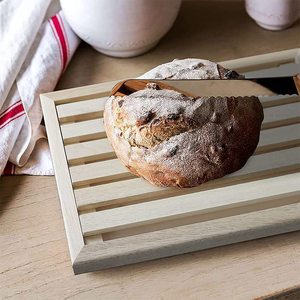 Vassoio per briciole con griglia rimovibile in legno di faggio 35,5x24x2 cm per la conservazione del pane - Product Image 6