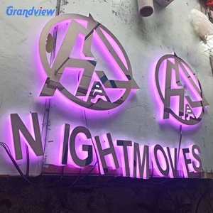 Outdoor building front company name stainless steel luminous words 3D letter sign